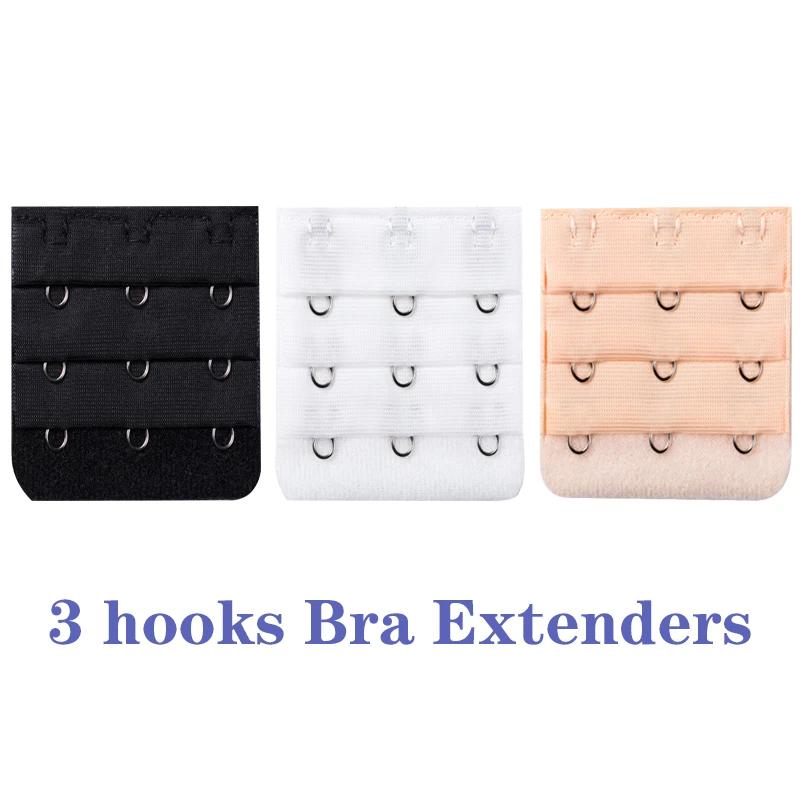 3PCS Bra Extension Lingerie Strap Extender Replacement Womens Accessoires With 3 Hooks Bar Extender Buckle Extension Lingerie