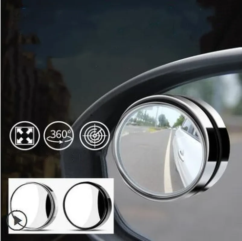 Car 360 Degree Framless Blind Spot Mirror Wide Angle Round Convex Mirror Small Round Side Blindspot Rearview Parking Mirror