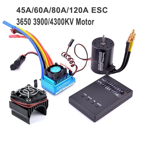 3650 2300kv 3100kv 3900kv 4300kv 5200kv Brushless Motor / 45A 60A 80A 120A Brushless ESC for 1:10 1/10 RC Car