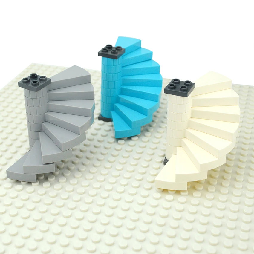 Building Blocks MOC Parts Stairs Spiral Step 40243 Support 1x1x5 1/3 Spiral Staircase Axle 40244 Assembles Particles DIY Bricks