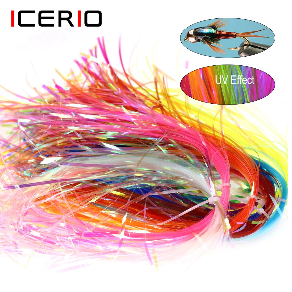 ICERIO 2mm Wide Fly Tying Pearl Color Flash Tinsel Flat Narrow Shinning Film Line Making Copper John Nymph Scud Tying Material