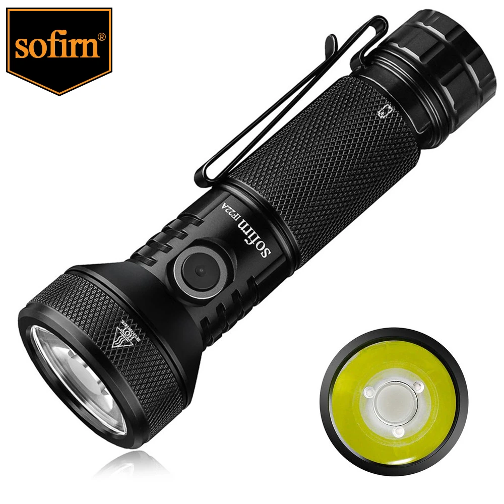 Sofirn IF22 IF22A 21700 USB C 3A Rechargeable Powerfu LED Flashlight SFT40 2100lm 630M Throw Reverse Charging Super Bright Torch