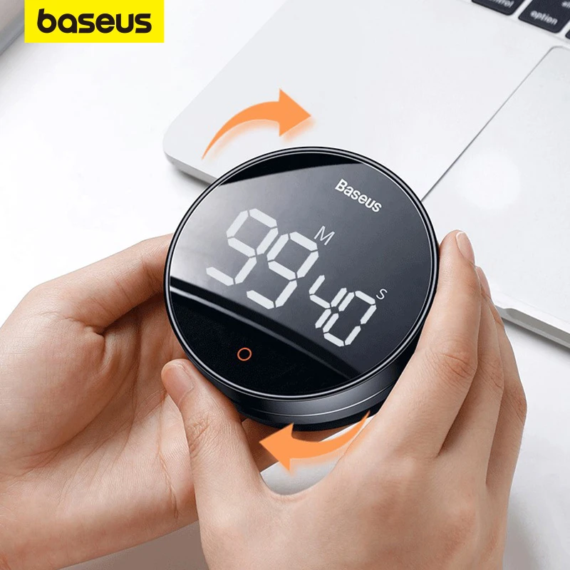 Baseus Magnetic Digital Timers Manual Countdown Kitchen Timer Countdown Alarm Clock Mechanical Cooking Timer Alarm Counter Clock