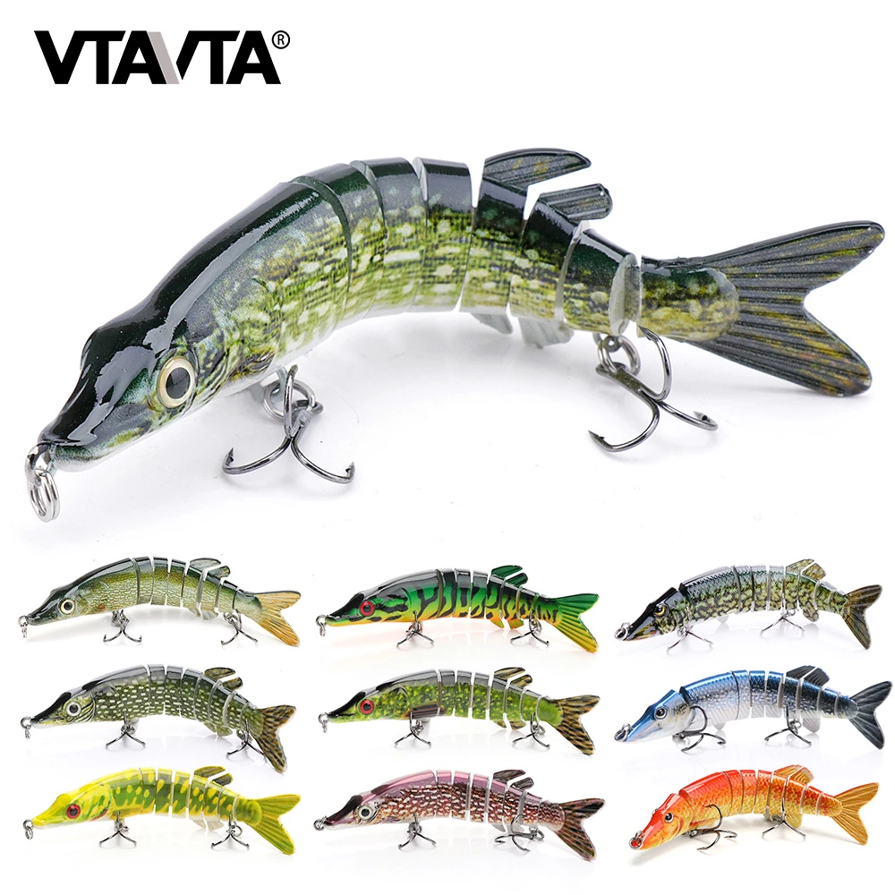 VTAVTA Artificial Pike Lure Bait Multi Jointed Bait 12.5cm 20g Lifelike Crankbaits Fishing Wobblers Swimbait Sea Fishing Lure