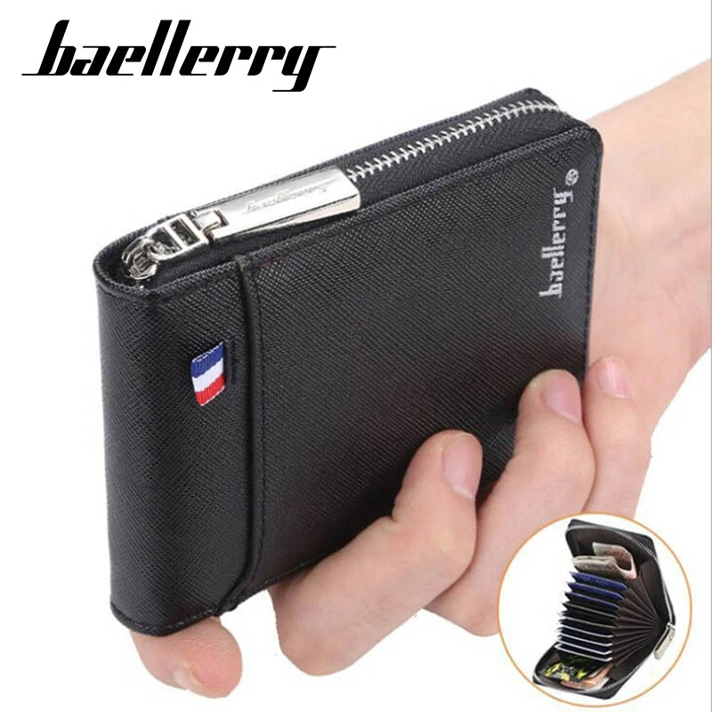 2021 New Wallet Men's Short Small Multifunctional Hand Card Holder PU Business Zipper Purse Fashion High-quality Casual