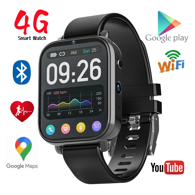 9.0 Android 4G Smart Watch Men SIM Card Camera Phone Wifi Internet Smartwatch HD Video Call Recording Multifunctional Flashlight