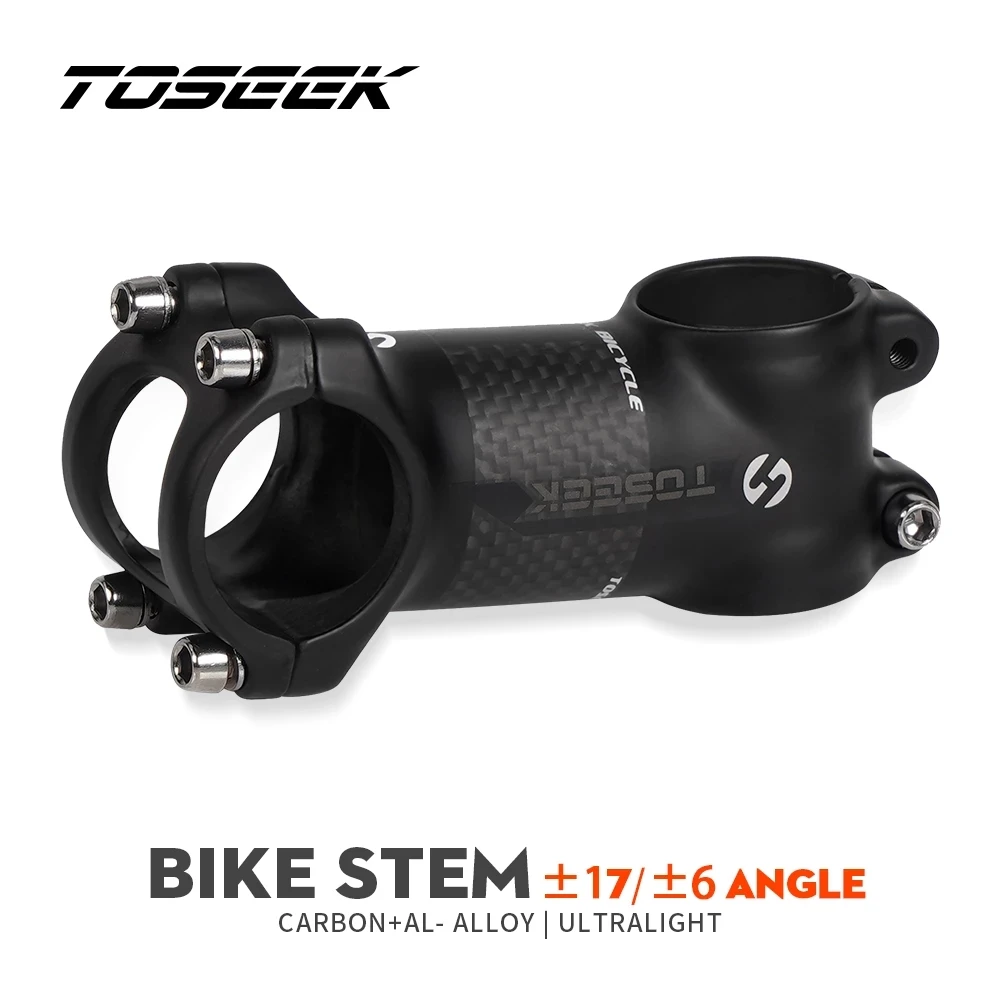 TOSEEK Bike Stem 31.8mm Bicycle Handlebar Stem 60/70/80/90/100/110/120mm Riser 6/17 Degree for Mountain Bike Road Bike BMX MTB
