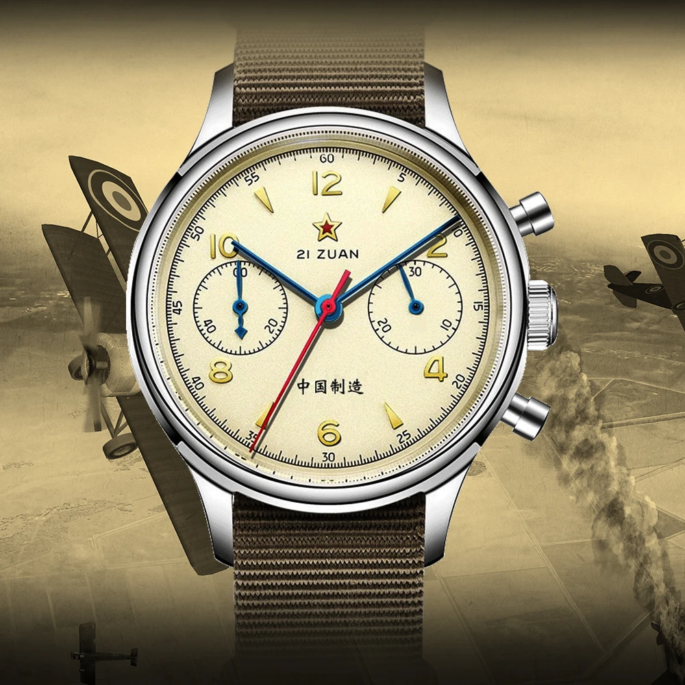 Classic Sapphire Glass 1963 Chronograph Men Pilot Watch Mechanical Hand Wind Seagull Movement ST1901 Men's Watches SEAKOSS 38 40