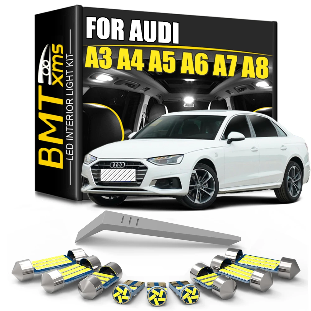 BMTxms For Audi A3 8L 8V 8P A4 B5 B6 B7 B8 A5 A6 C5 C6 C7 A7 A8 D2 D3 Canbus Vehicle LED Interior Map Dome Trunk Light Kit