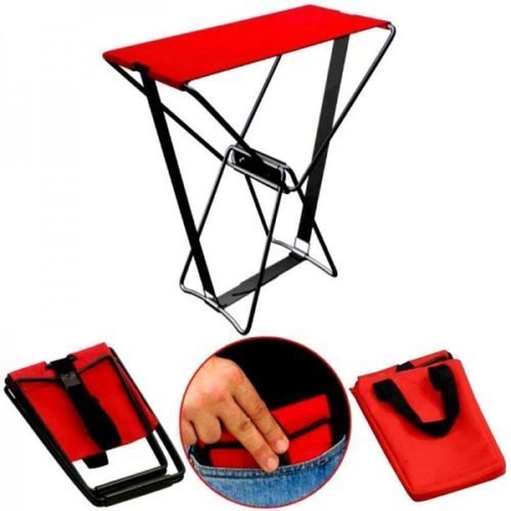 Portable Folding Chair Amazing Pocket CHAIR FITS In Pocket HOLDS 250 LBS Plus CARRY CASE Outdoor Fishing Stool with Carry Bag