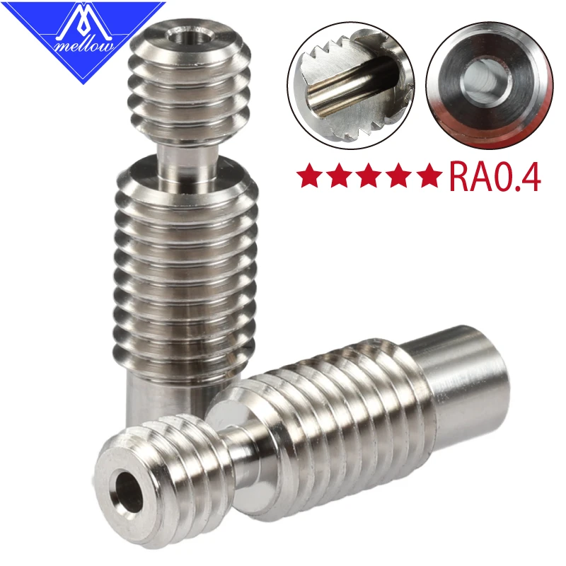 Mellow All-Metal NF V6 Titanium Alloy Heat break TC4(Grade5) 3D Printer Nozzle Throat for 1.75mm/3.00 HOTEND E3D V6 heater block