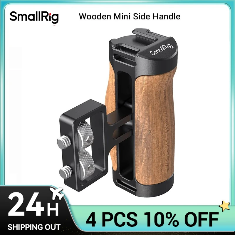 SmallRig Universal DSLR Camera Cage Side Handle for Sony/Canon/Nikon Camera Wooden Mini Handgrip 1/4 Screws Cold Shoe 2913 /2914