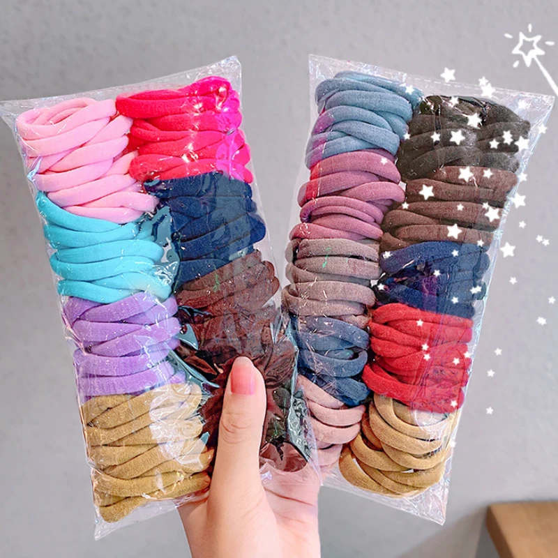 100pc/50pc Girls Scrunchies Elastic Hair Band 3.5CM Hair Tie Baby Hair Ring Rope Headwear Kids Hair Accessories for Girl