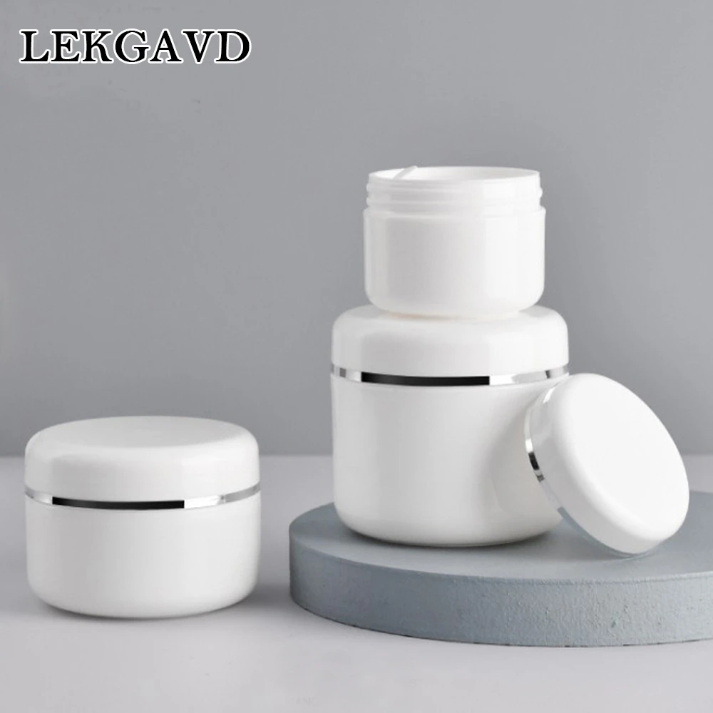 20/30/50/100/150/250g Refillable Bottles Travel Face Cream Lotion Cosmetic Container White Plastic Empty Makeup Jar Pot