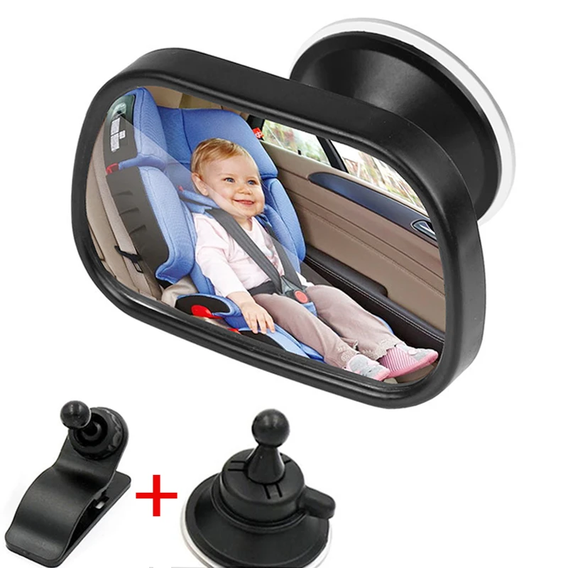 Car Back Seat View Baby Mirror 2 in 1 Mini Children Rear Convex Mirror Adjustable Auto Kids Monitor Car Accessories