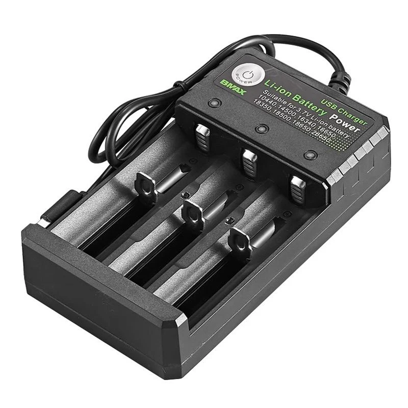 18650 Battery Charger Black 1 2 4 Slots AC 110V 220V Dual For 18650 Charging 3.7V Rechargeable Lithium Battery Charger