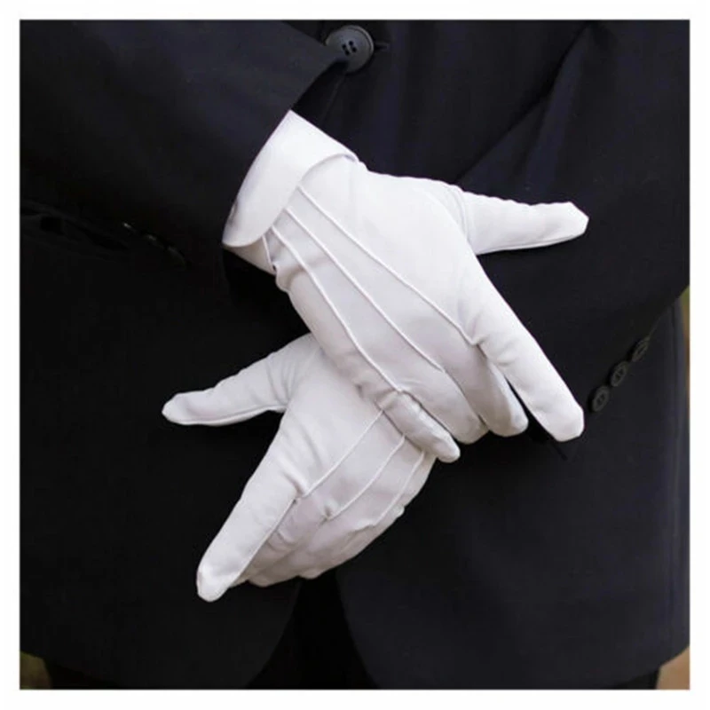 6Pair/Bag White Cotton Inspection Work Gloves Women Men Household Gloves Coin Jewelry Lightweight Gloves Serving/Waiters/drivers
