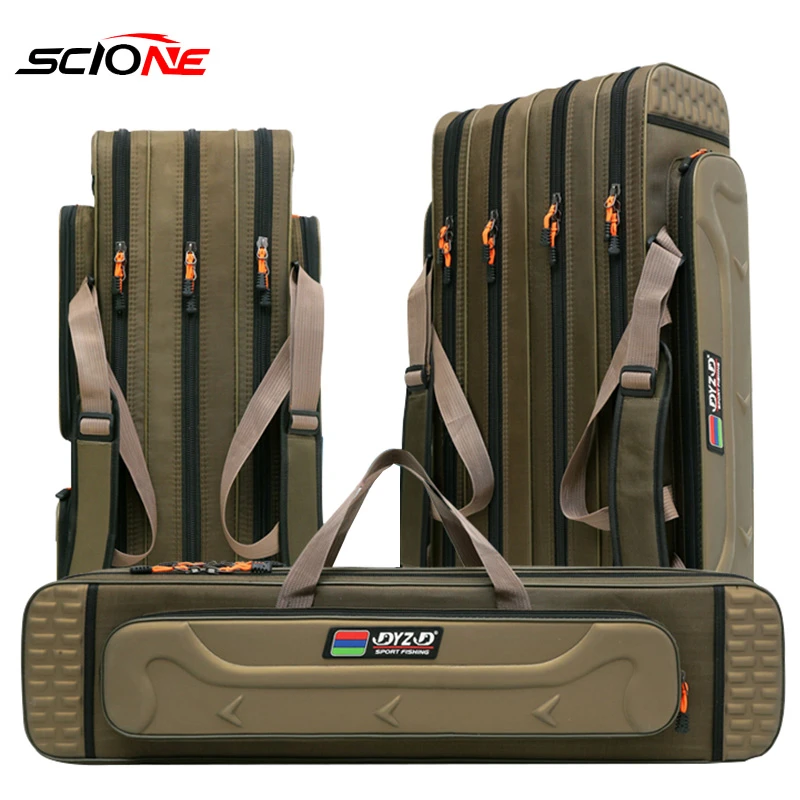 2/3/4 layer 80/90/100/120CM Fishing Bag  Multifunctional Fishing Rod Reel Lure Pole Storage Bag Case Fishing Gear Tackle  XA153G