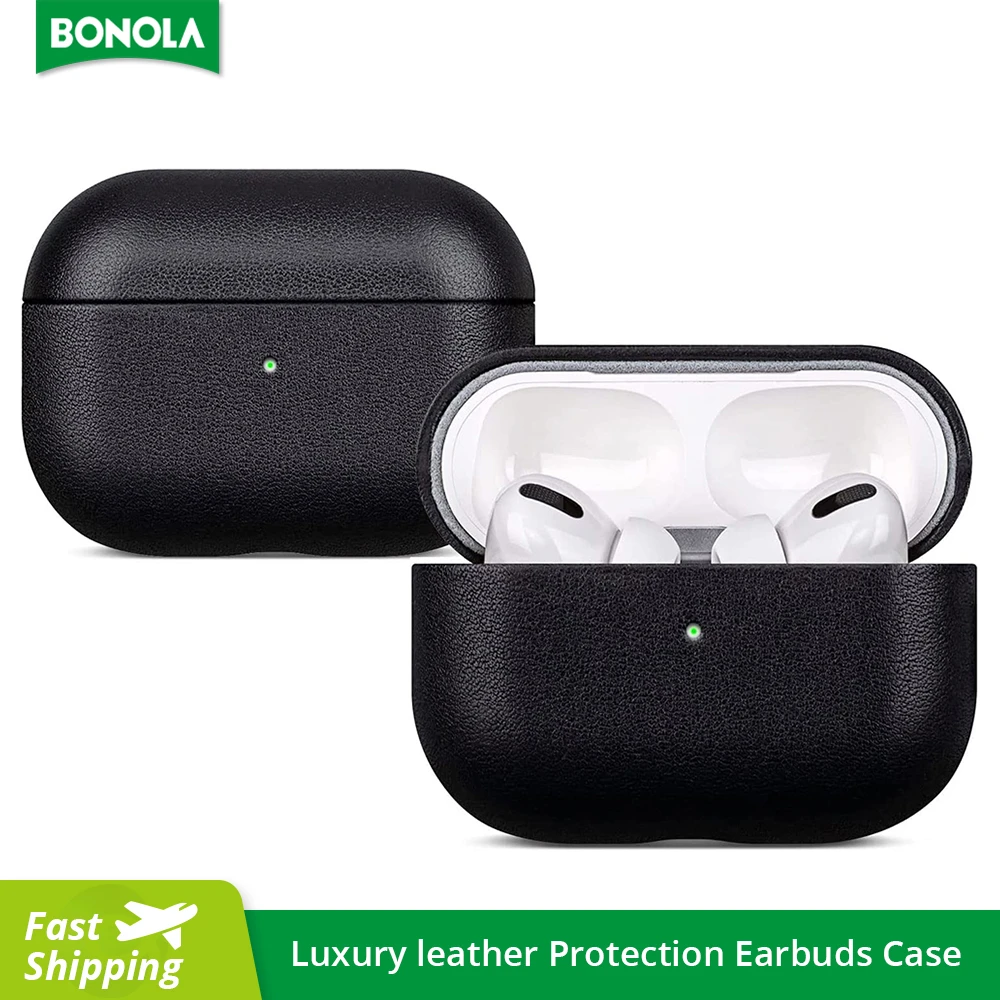 Bonola Native Italian Leather Case for AirPods Pro Seamless Fit Full Protection Cases for Apple AirPods 3/2 Tactile Feel Cover