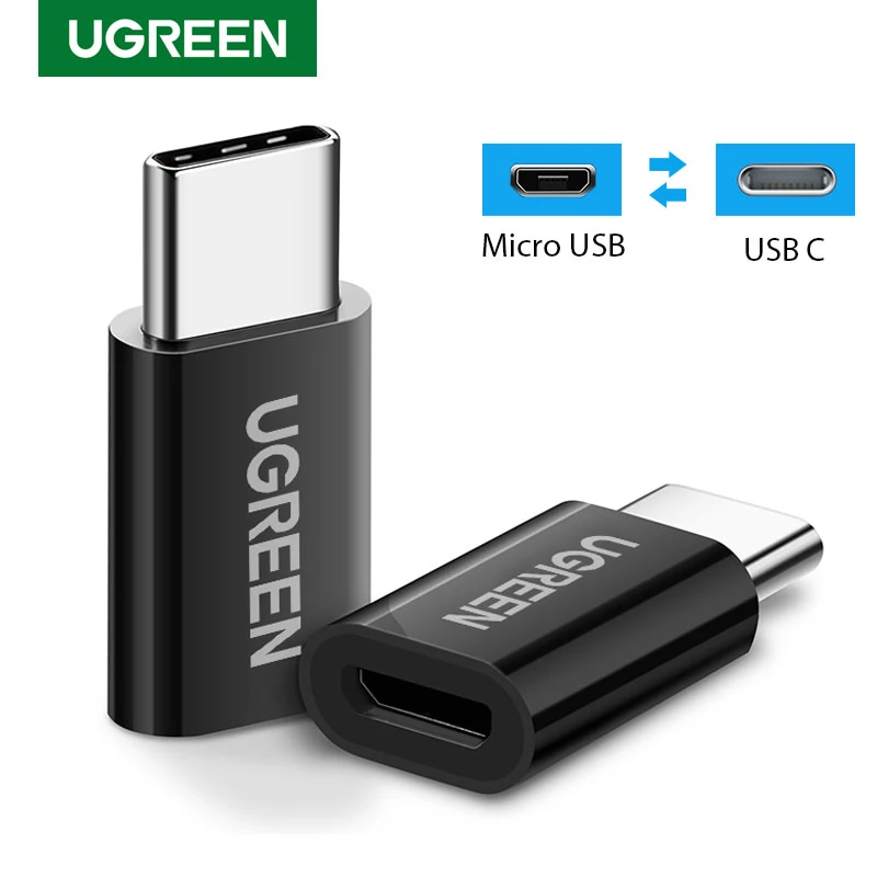 Ugreen USB Type C OTG Adapter Micro USB to USB C Cable Converters for Macbook Pro Samsung S10 Plus Quick Charge USB C OTG Cable