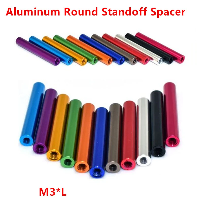10pcs Aluminum spacer column M3*4-100mm aluminum standoffs round spacers Model spacing screw posts for RC Parts