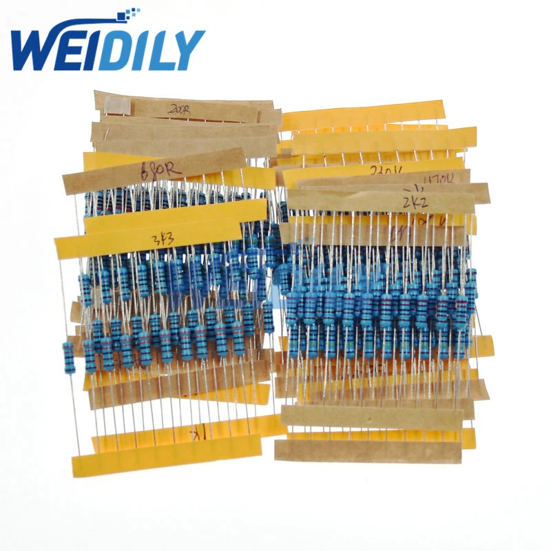 300PCS/LOT 1/2W 1 Pack 10 -1M Ohm Resistance 1% Metal Film Resistor Resistance Assortment Kit Set 30 Kinds Each 10pcs