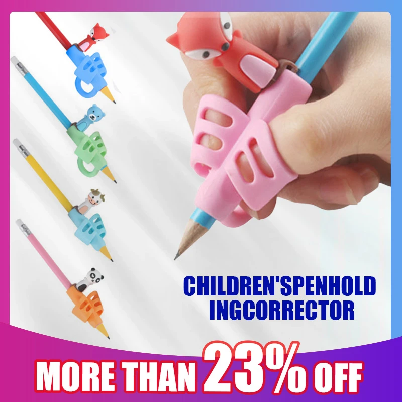 8PCS/Box Two-Finger Pencil Holder Silicone Boys and Girls Learning Writing Correction Tools Children Stationery Gift Corrector