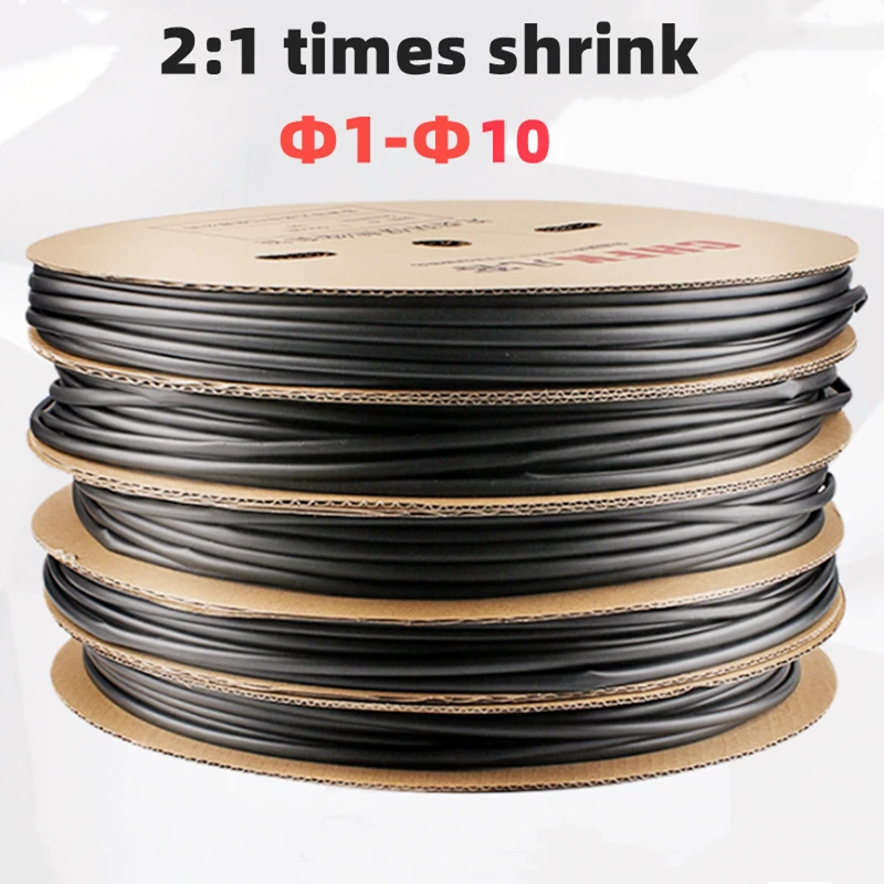 2:1 Black 1 2 3 5 6 8 10mm Diameter Heat Shrink Heatshrink Tubing Tube Sleeving Wrap Wire Sell DIY Connector Repair