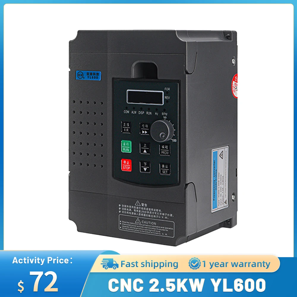 2.2KW/1.5KW VFD Single Phase input 220v and 3 Phase Output  220V Frequency Converter/Adjustable Speed Drive/Frequency Inverter