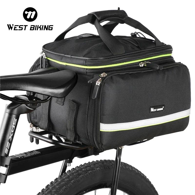 WEST BIKING Waterproof Bike Seat Pannier Pack Luggage Cycling Bag 10-25L Bicycle Pannier Bag Rear Rack Trunk Bag With Rain Cover