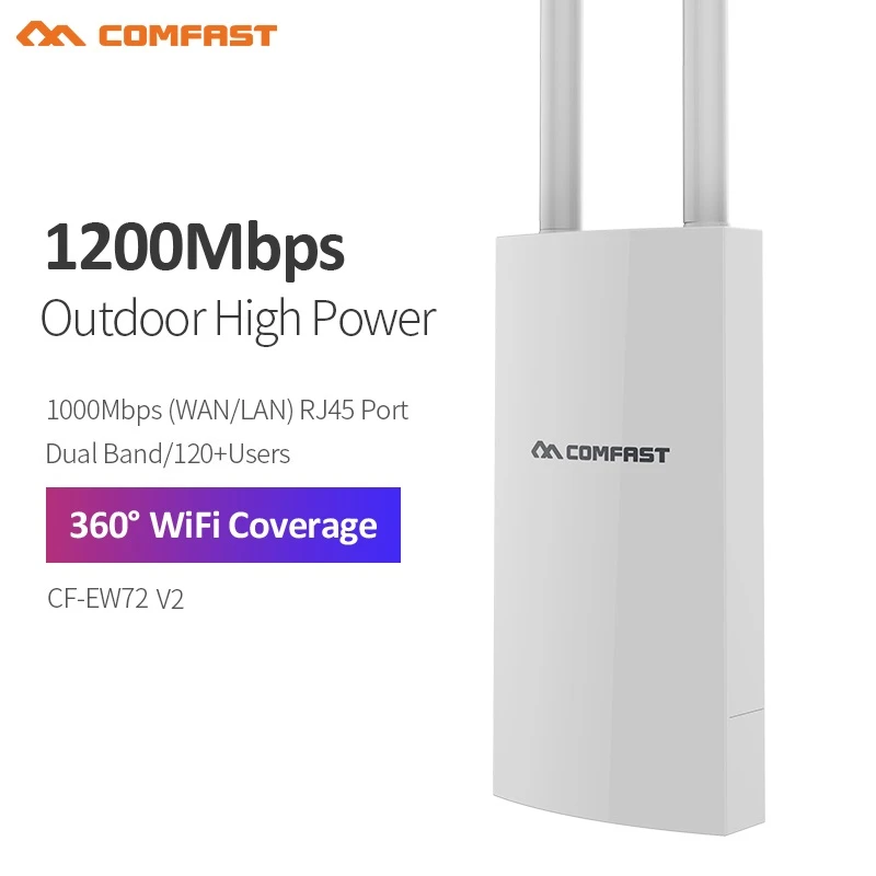 Comfast 300M-1200Mbps 2.4G/5GHz High Power Outdoor Router Omnidirectional Coverage Access Point Wifi Base Station Antenna AP