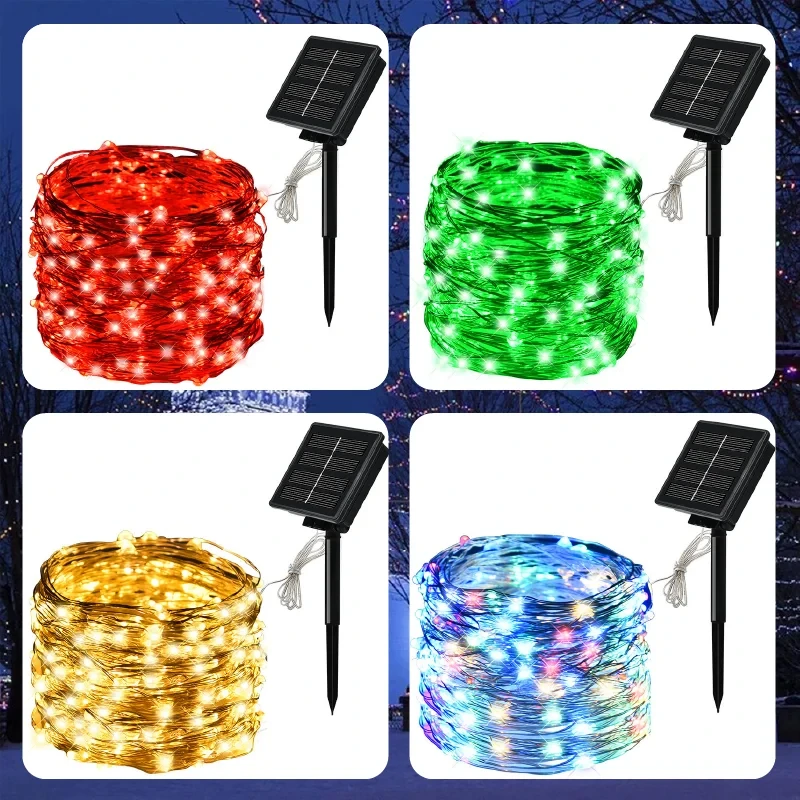 20M 200 LED Solar Strip Light Home Garden Copper Wire Light String Fairy Outdoor Solar Powered Christmas Party Decor.