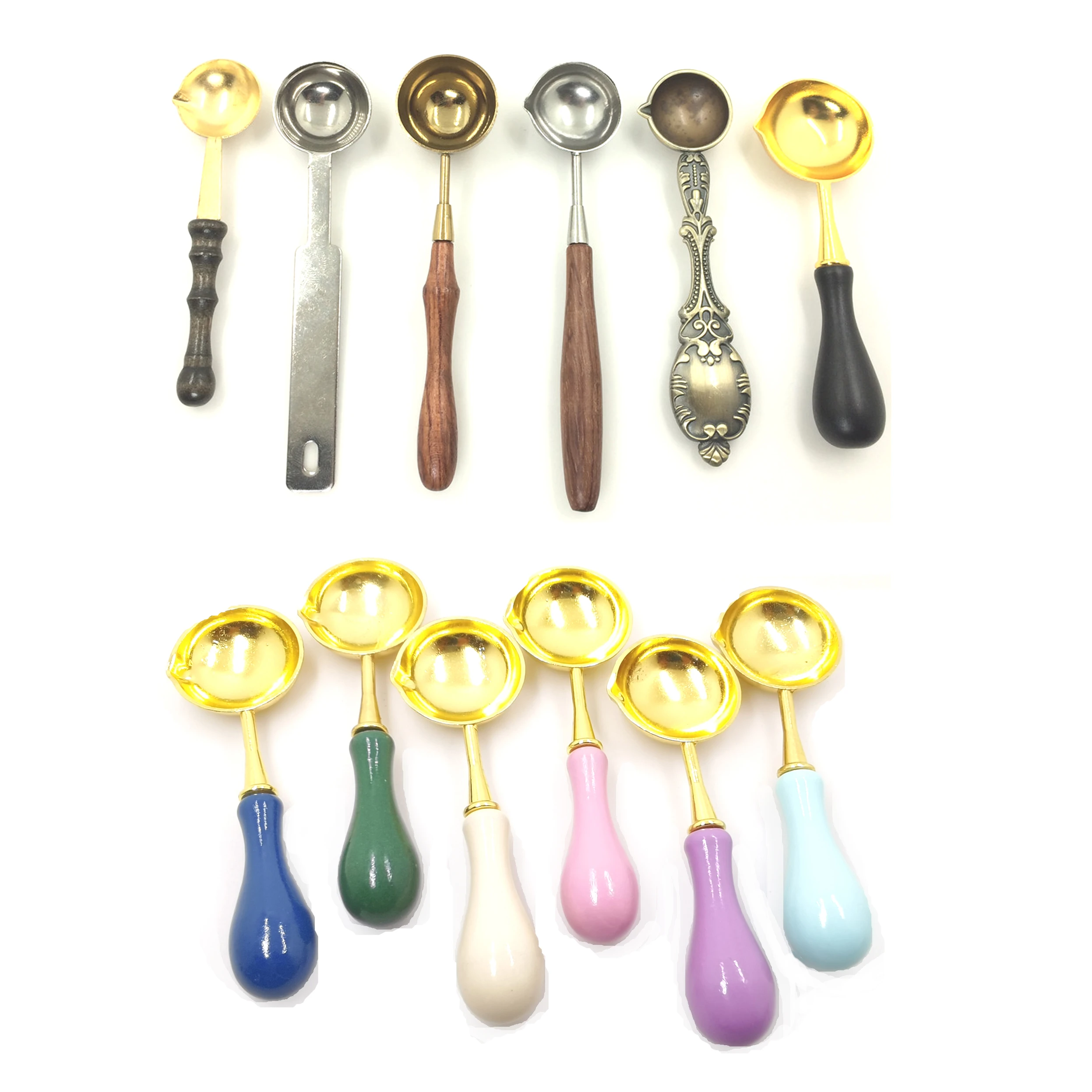 1pcs Hot Fashion Stainless Steel Spoon wood handle length 12cm Hight quality for Wax seal ancient sealing wax tablet pill beads