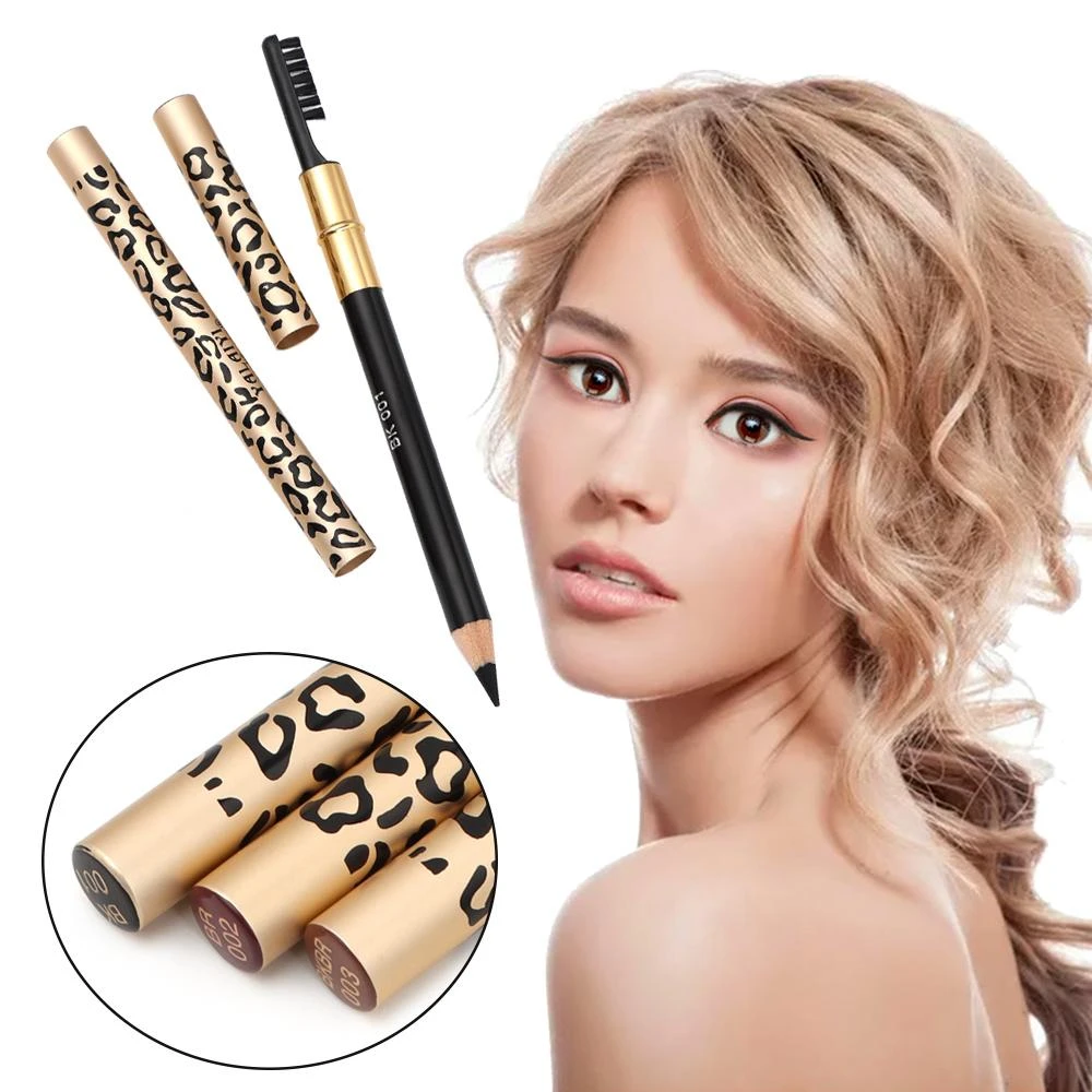 1PC Professional Eyebrows Makeup Focallure Enhancer 100% Sweat & Waterproof Eyebrow Pencil With Brush Dark Brown Eye Brow Pen