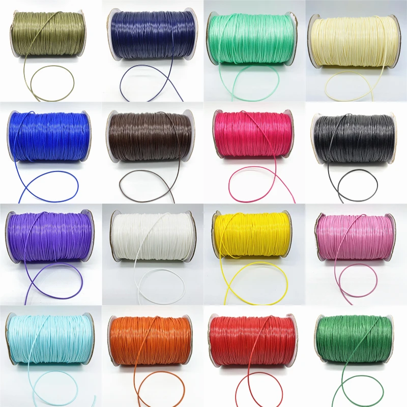 0.5/0.8/1.0/1.5/2mm Waxed Cord Rope PU Leather Thread Cord String Strap Necklace Rope For Jewelry Making DIY Shamballa Bracelet