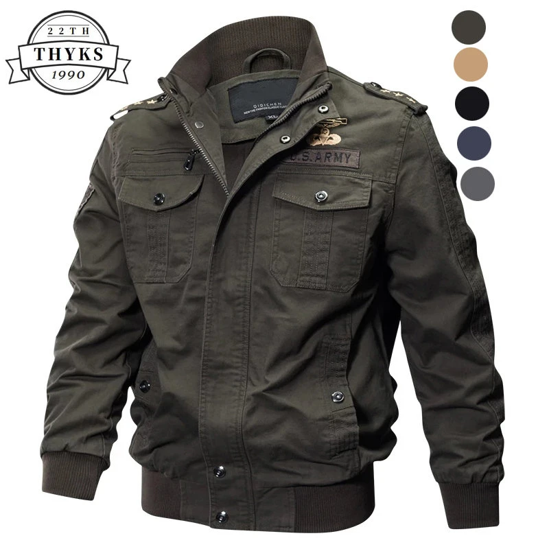 Plus Size Military Bomber Jacket Men Spring Autumn Casual Multi-pocket Pilot Jackets Male Army Cargo Flight Mens Jackets M-6XL