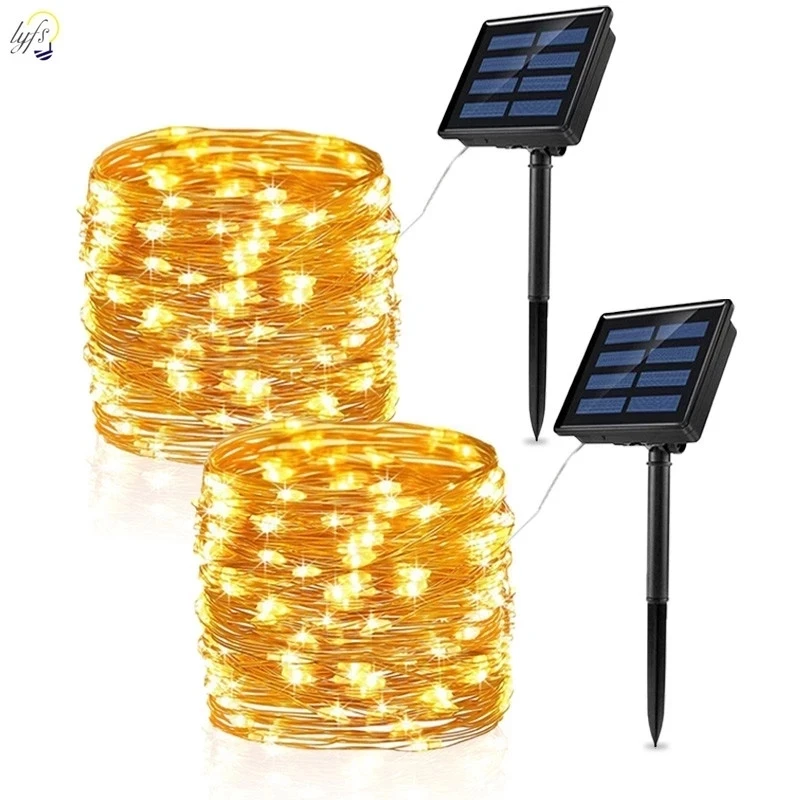 LED Solar Light Outdoor Waterproof Fairy Garland String Lights Christmas Party Garden Solar Lamp Decoration 7/12/22/32/42M