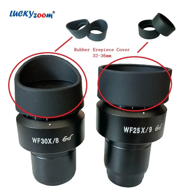 Lucky Zoom 2 Pcs/Set Upgrade Microscope Rubber Eyepiece Cover Guards For Stereo Microscope Binocular Large Oculars Eyecups