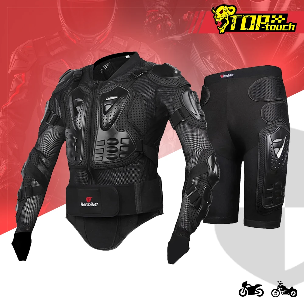 HEROBIKER Motorcycle Jacket Men Full Body Motorcycle Armor Motocross Racing Moto Jacket Riding Motorbike Protection Size S-5XL #