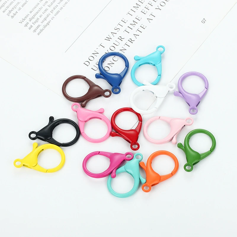 Cheap 10pcs Plastic Colorful Lamp Shape Buckle Snap Hook Lobster Clasp DIY Needlework Luggage Sewing Handmade Wholesale