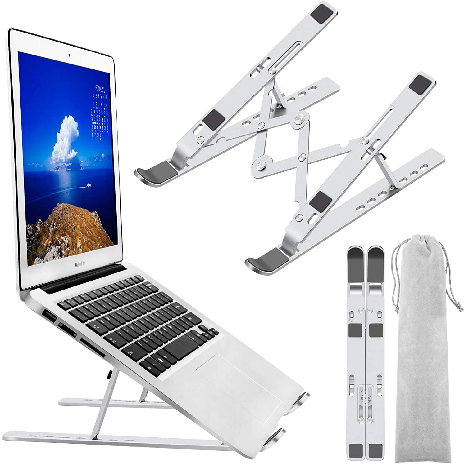 Portable Laptop Stand Aluminium Foldable Macbook Pro Support Adjustable Notebook Holder Tablet Base For PC Computer Bracket