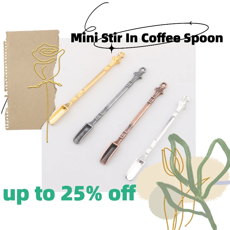 Stainless Steel Mini Scoop Gold Spoon Stir In Coffee Or Tea Sniffer Smell Flavor Gold Ornament Of Novel Design Tableware