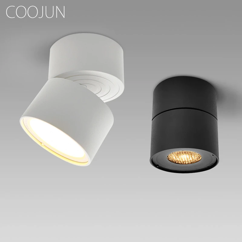 COOJUN Rotable Surface Mounted GX53 Ceiling Spot Down Lighting White 110-220V Nordic Spot Light Indoor LED Ceiling Mounted Lamp