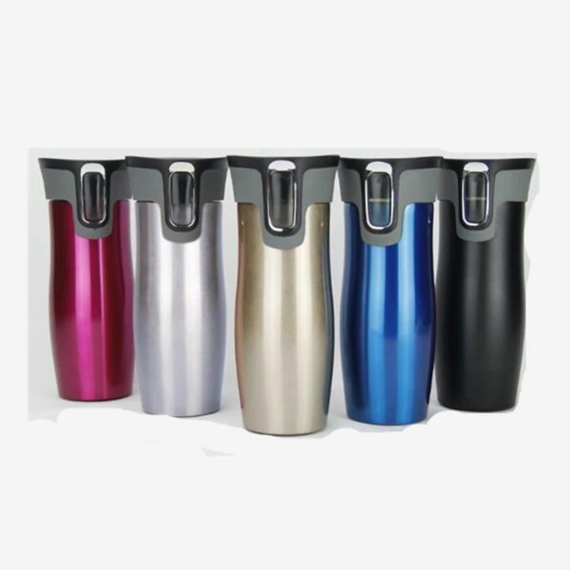 450 ml Stainless Steel Double Wall Travel Mug Leak proof Thermos Mug Coffee Cups Car Vacuum Insulaltion Thermal Water Bottle
