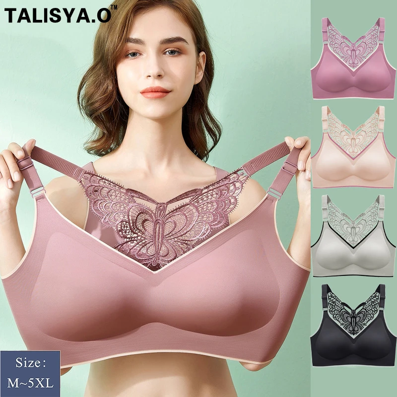 TALISYA.O Plus Size Bra for Women Push Up Women's Underwear Seamless Lingerie Lace Bralette With Pad Vest Top Dropshipping 2021