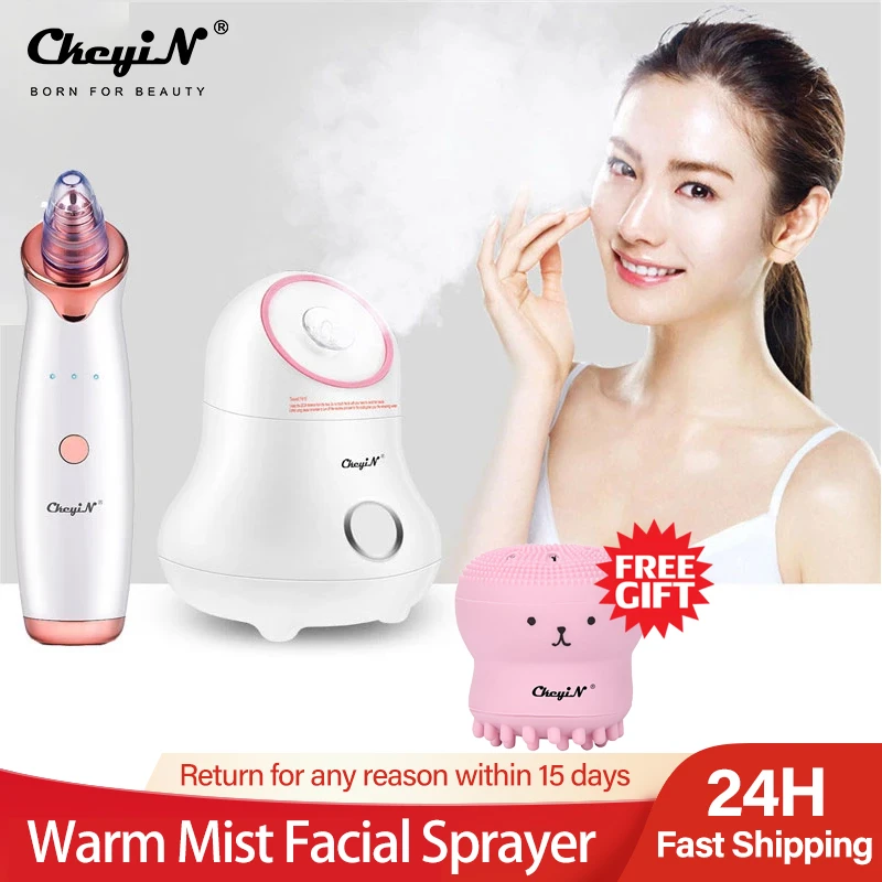 Nano Ionic Facial Steamer Lady Face Sprayer Personal Sauna Spa Steaming Tool Vacuum Suction Blackhead Remover Acne Extractor 31