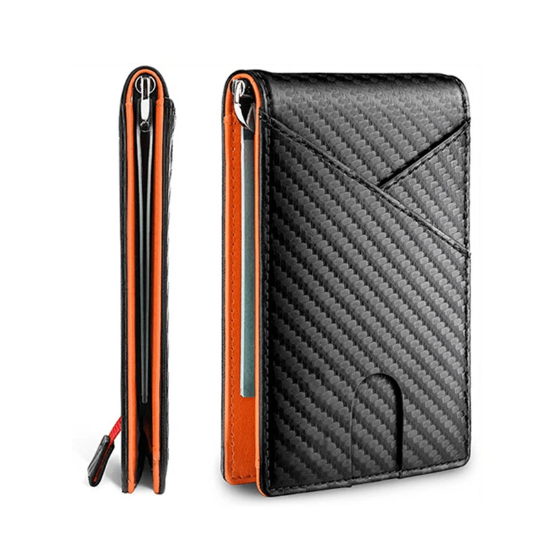 DIENQI Carbon Fiber Rfid Men Wallets Money Bag Slim Thin Card Man Wallet Luxury Male Small Short Purse Bi-fold Vallet Billfold