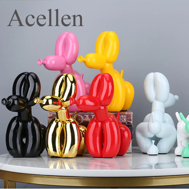 Squat Balloon Dog Statue Resin Sculpture Home Decor Modern Nordic Home Decoration Accessories for Living Room Animal Figures