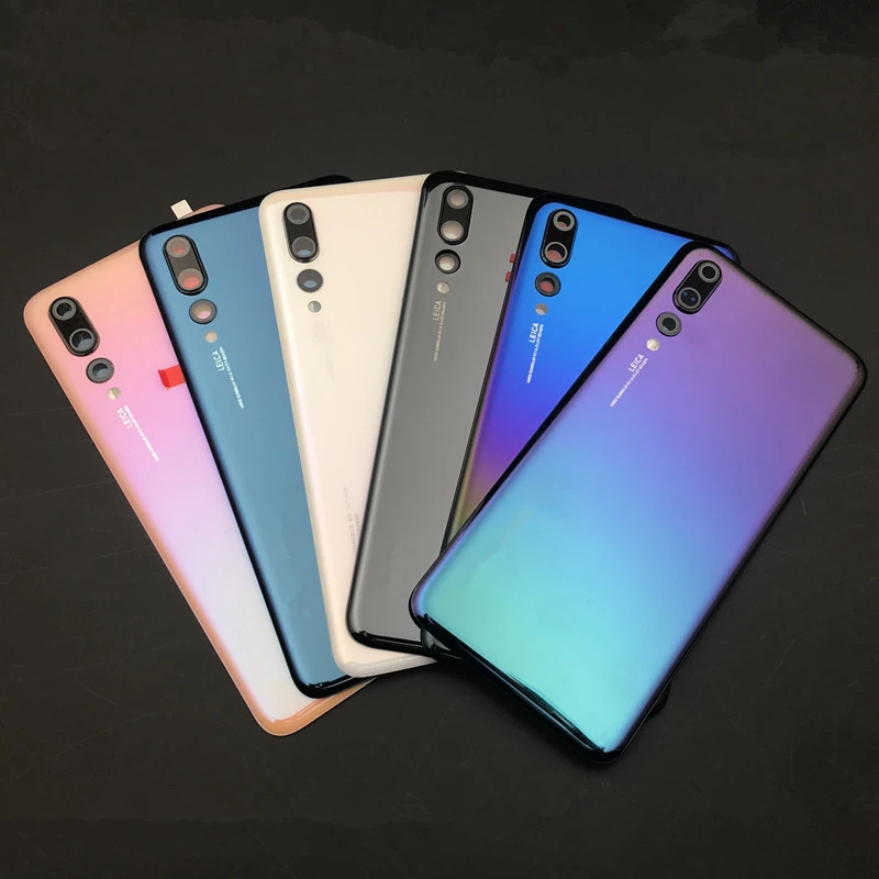P20Pro Battery Cover For Huawei P20 Pro Housing Glass Repair Back Door Phone Rear Case + Logo Camera Lens Sticker