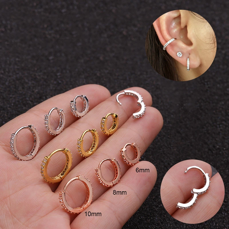 1PC Stainless Steel Septum Clicker Hoop Ring Nose Labret Ear Tragus Cartilage Daith Helix Earring Stud Body Piercing Jewelry